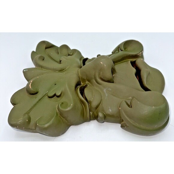 Vintage Chalk Ware Green Garden Grouch Garden Wall Art Wall Hanging 9.5” - Picture 5 of 12